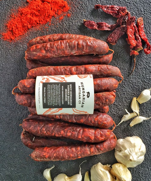 Spicy Hungarian Paprika Salami (kolbász) – Wood Smoked & Aged